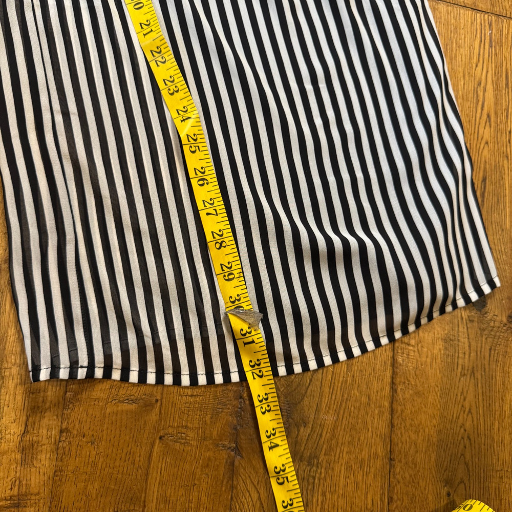 New Directions Black White Stripe Wide Leg Lined Palazzo Pants Womens Sz Large - Picture 5 of 6